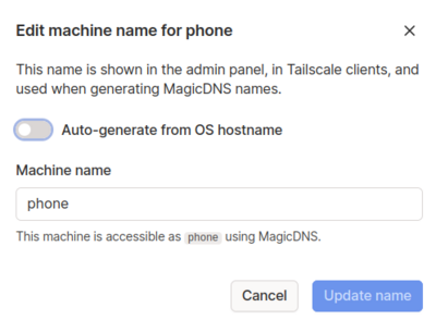 tailscale machine dns naming